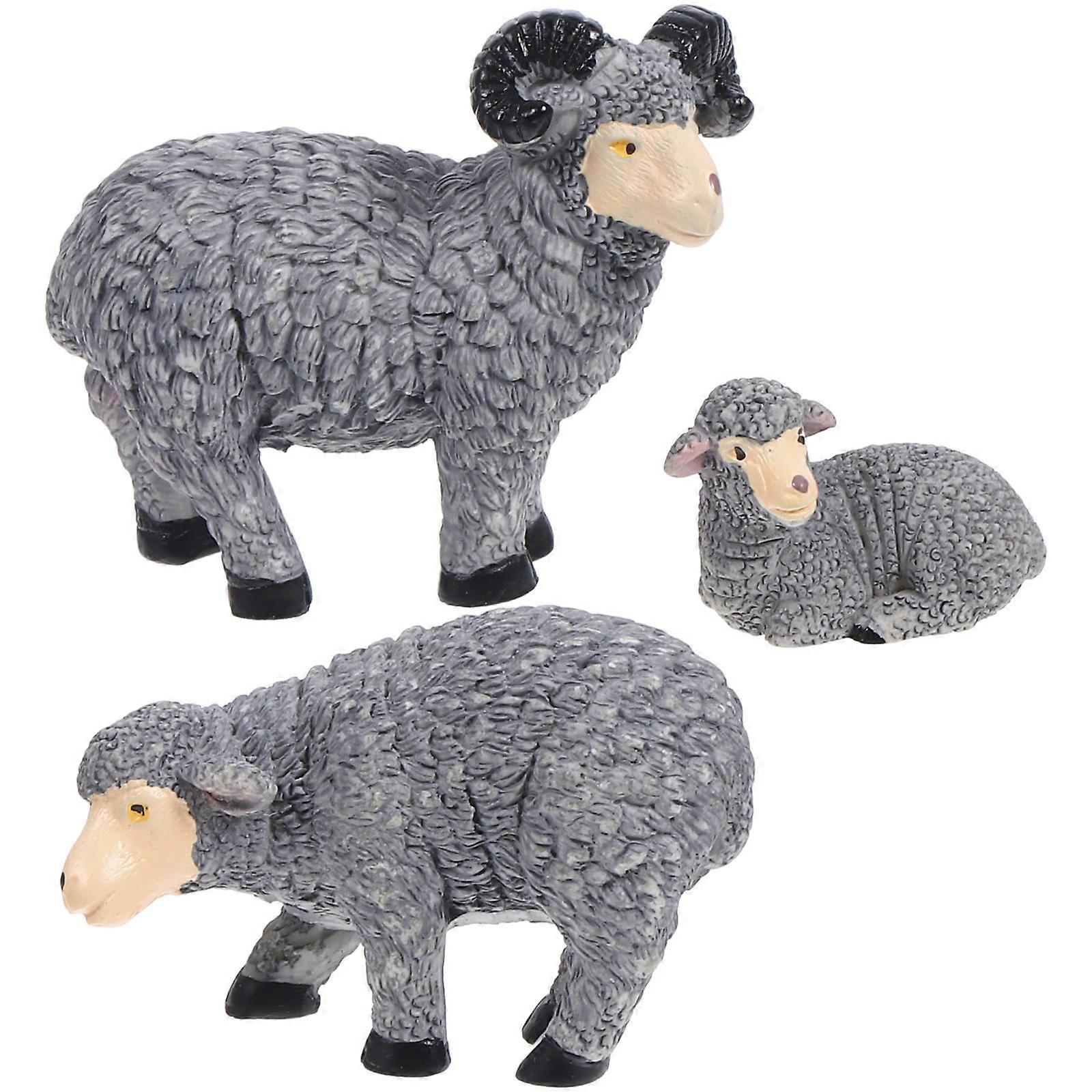 Miniature Sheep Figurine Resin Sheep Sculptures for Decor 15Pcs Set