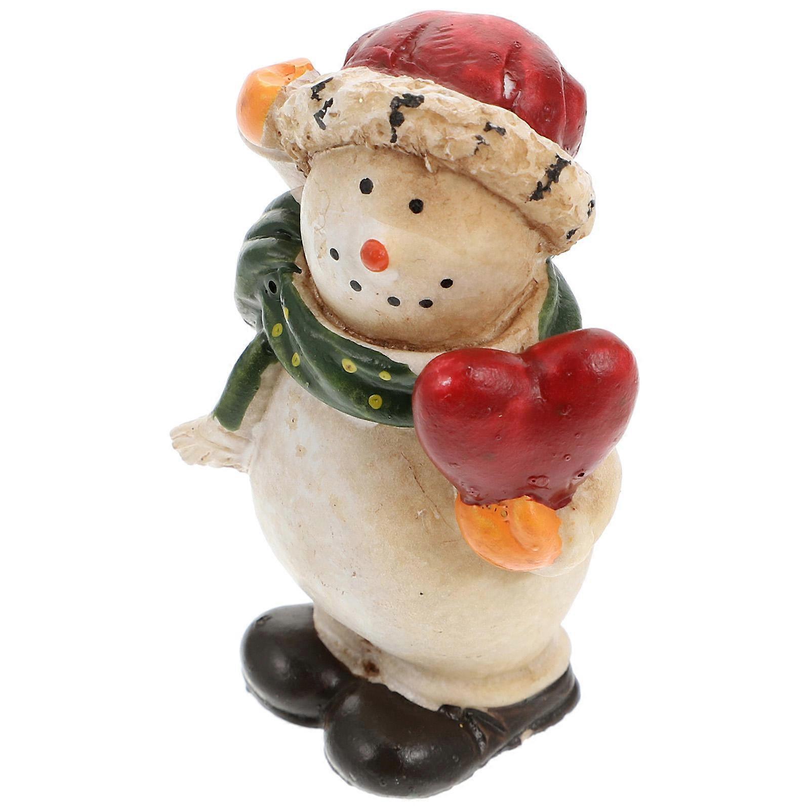 Desktop Snowman Ornament 2Pcs Multi Resin Unique Christmas Vibes for Christmas Desktop Decor