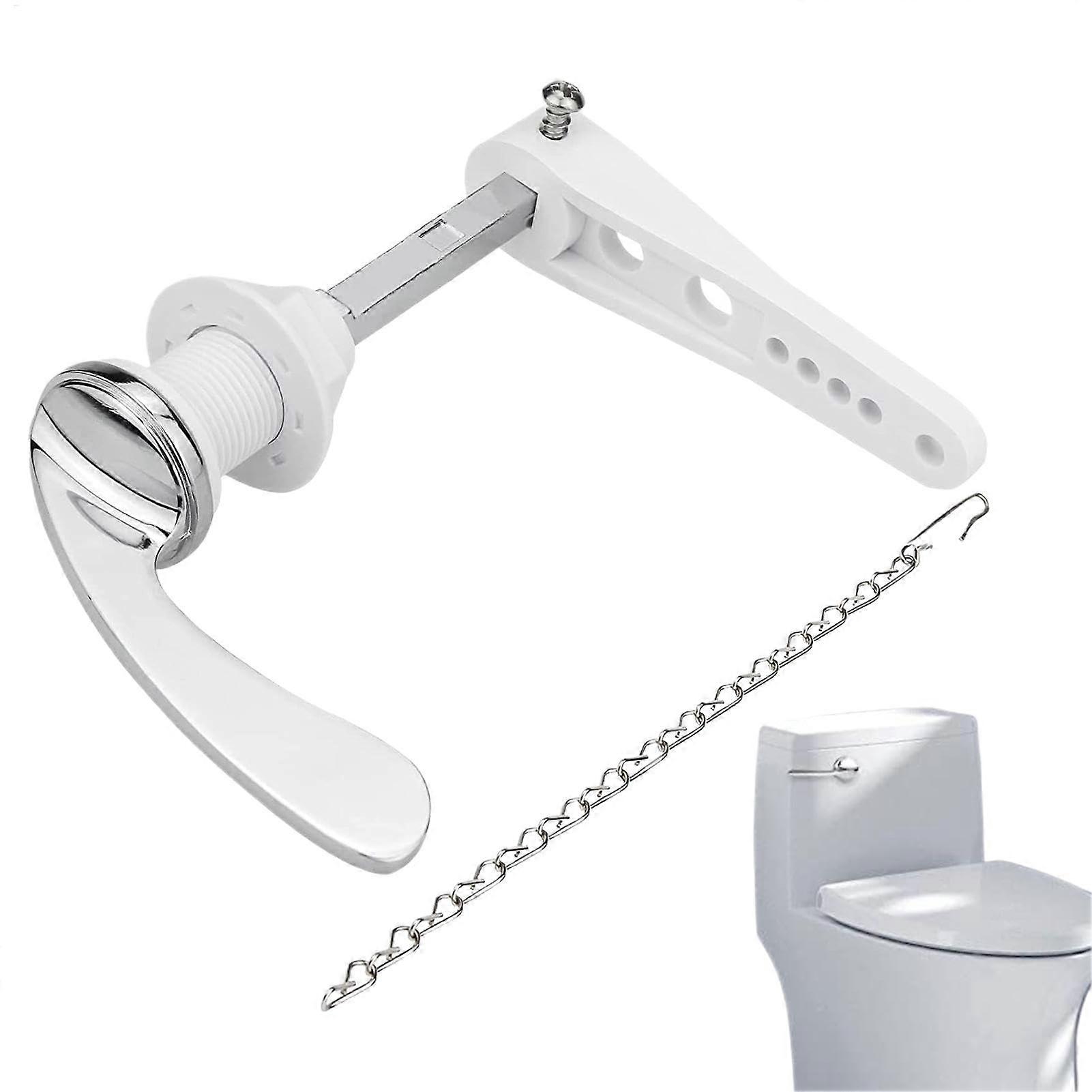 Flush Handle Zinc Alloy Tank Trip Lever Replacement With Chains Toilet Handle Kit