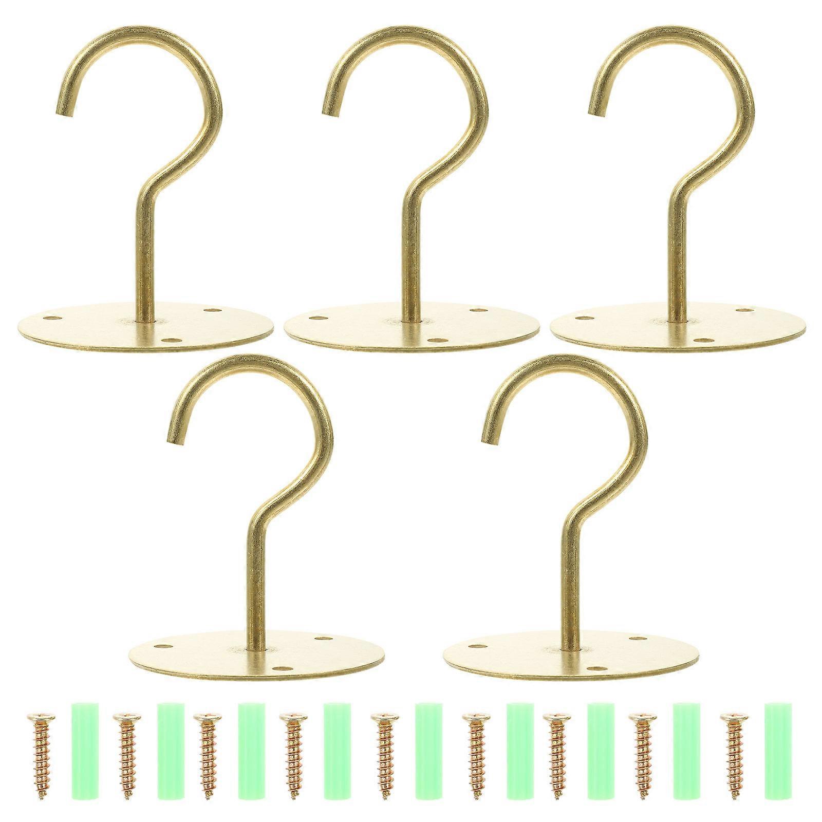 Sturdy Iron Ceiling Hooks Ideal For Storage In Living Room And Garden, 5Set With Structural Design For Wind Chimes
