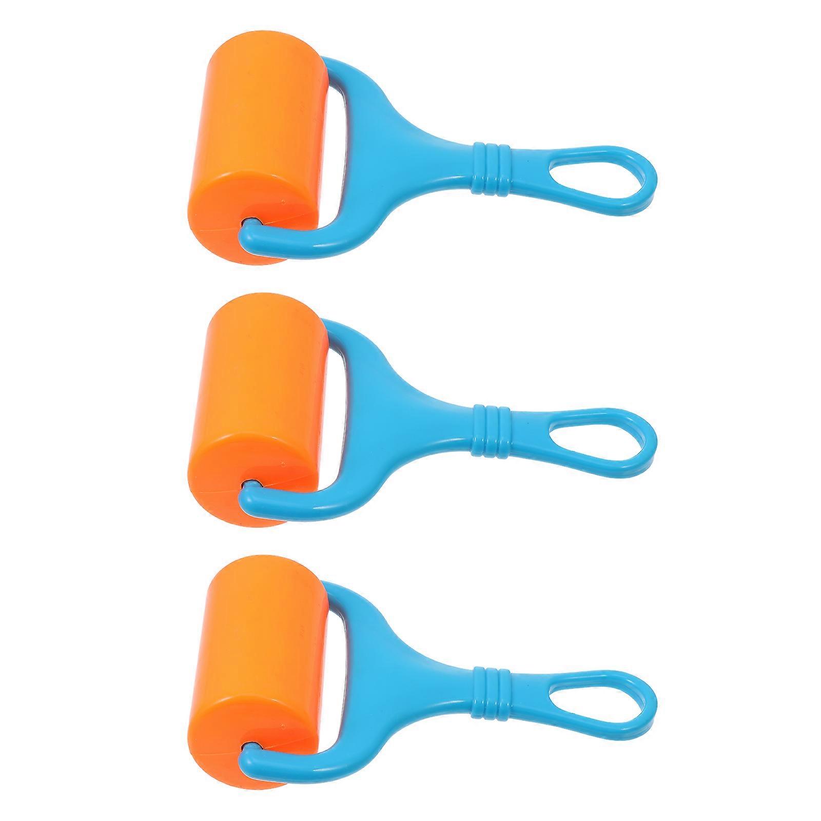Round Roller Brayers For Artists And Craft Enthusiasts Durable Plastic 13.30X8.70X3.90cm 3Pcs