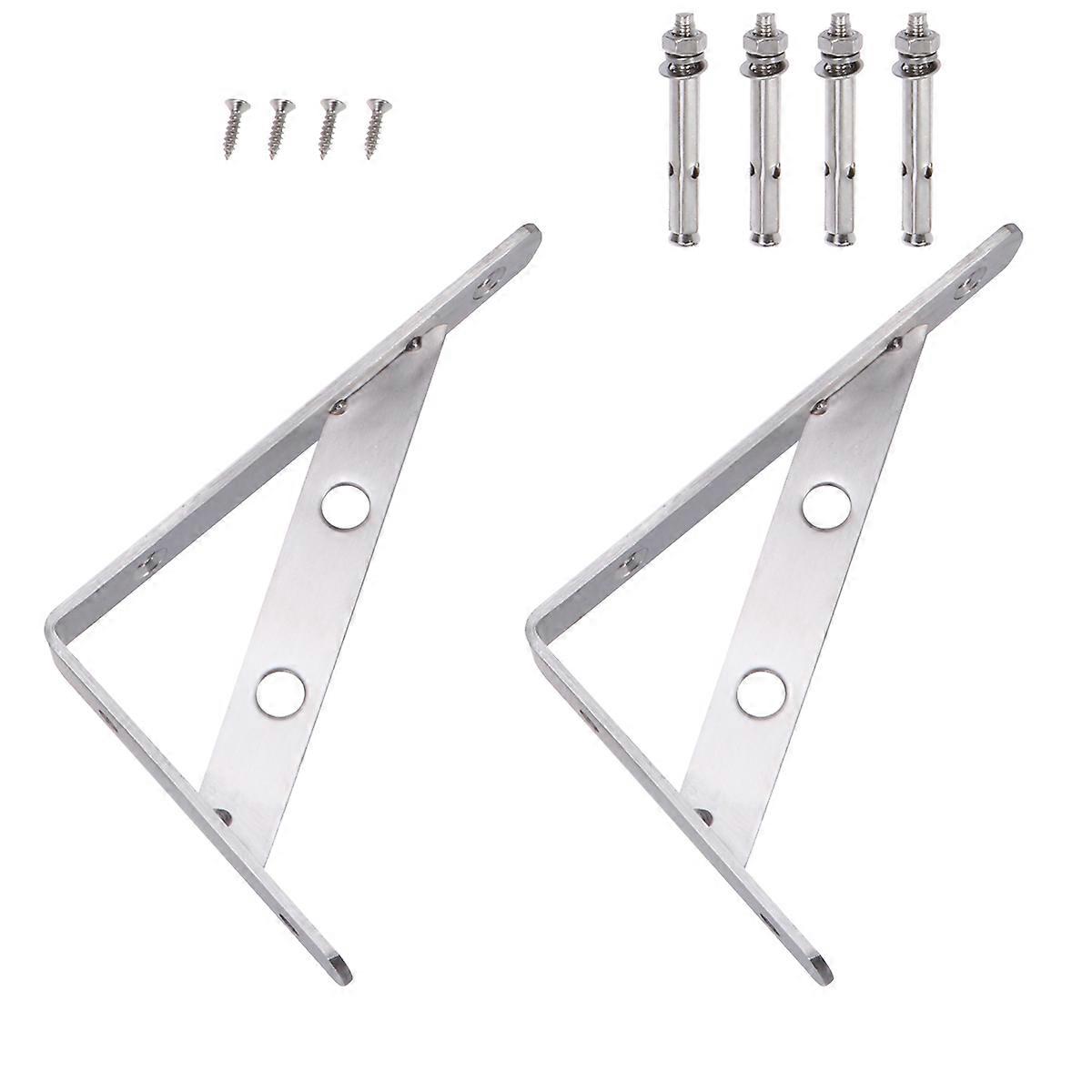 Corner Brace Shelf Stainless Steel Triangular Bracket for Wall Support 4Pcs