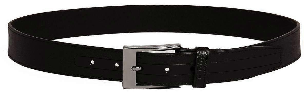 Ted Baker Evets Striped Leather Belt - Jet Black