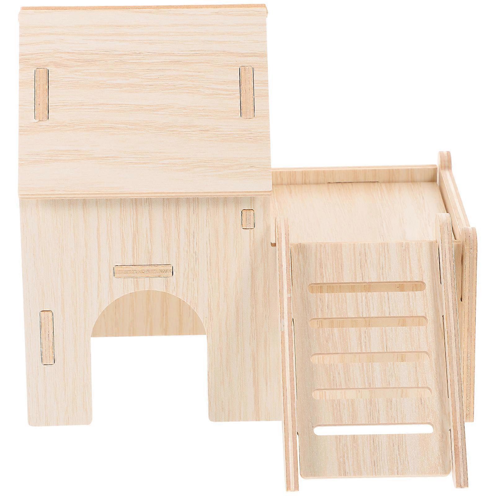 Hamster Hideout Wood House for Small Animal Hideout 1Set