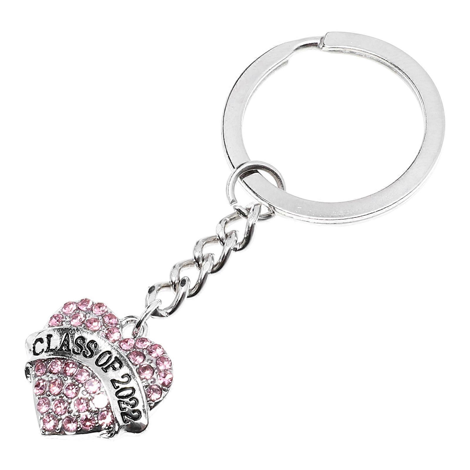 Alloy Graduation Key Holder with Heart Charm for Decor 1 Piece