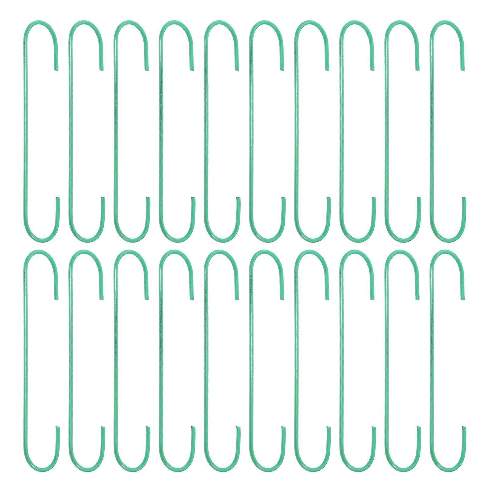 C Shaped Ornament Hooks for Christmas Tree Hanging 400Pcs Green Iron