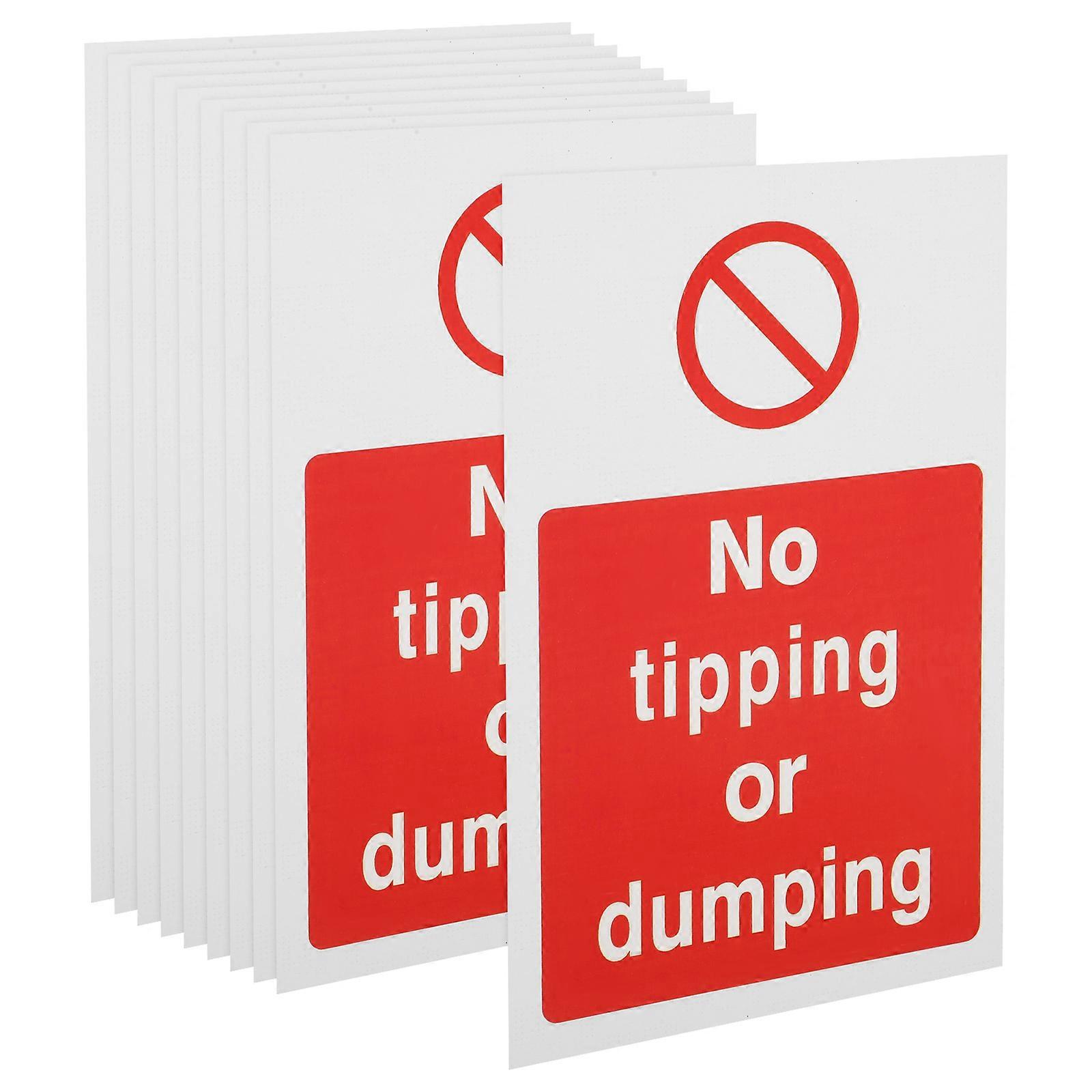 No Dumping Warning Stickers Self Adhesive for Outdoor Use 40Pcs Red