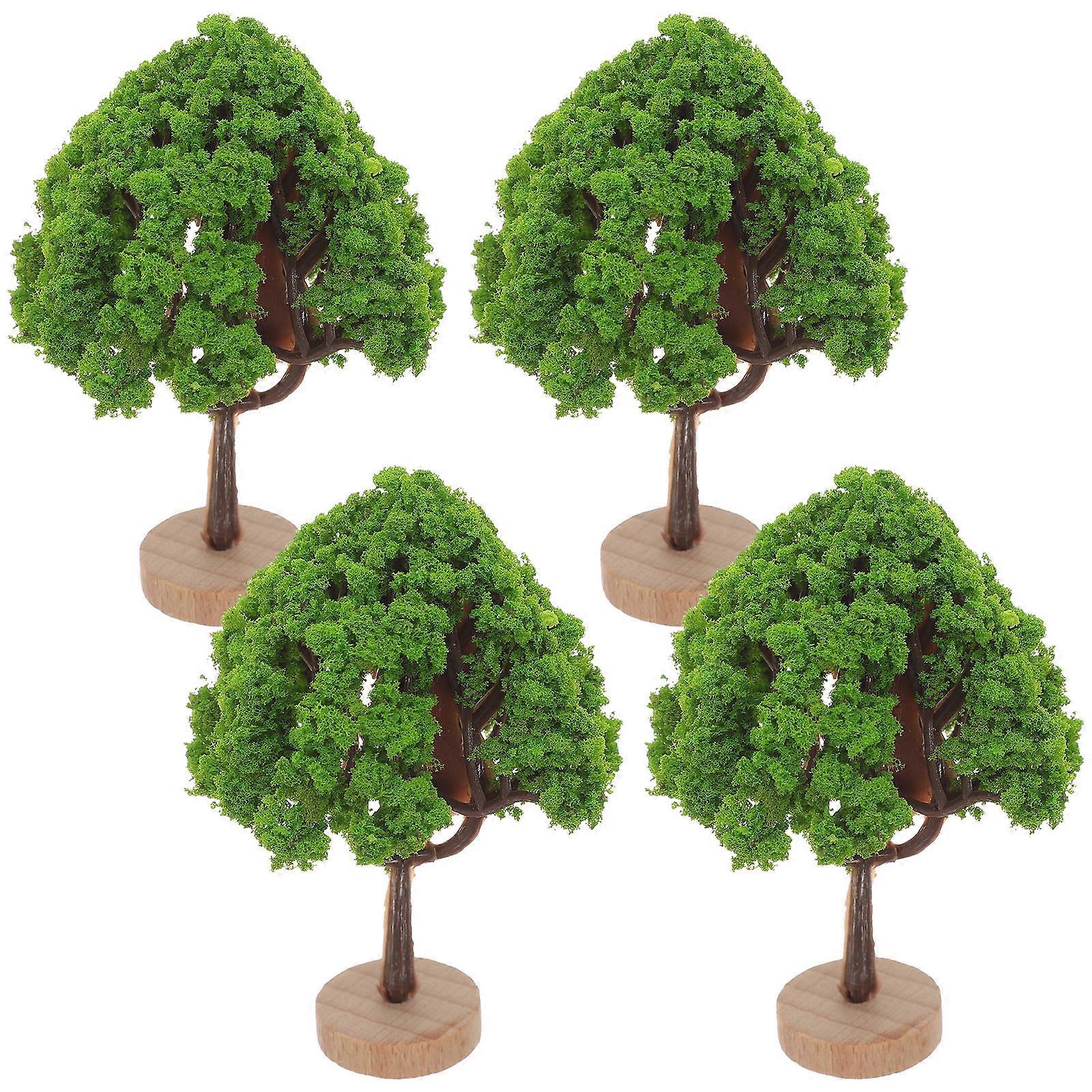 Plastic Miniature Street Trees for Decor 12Pcs Green Model Trees