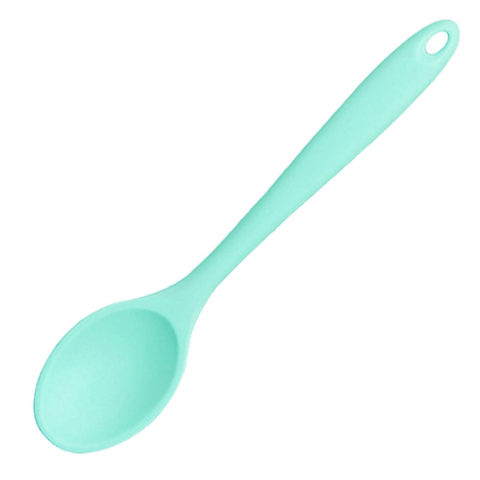 Rice Spoon High Temperature Resistance Solid Color Soft Silicone Non-stick Food Grade Eating Tool Stable Smooth Edge Soup Spoon Kitchen Tool