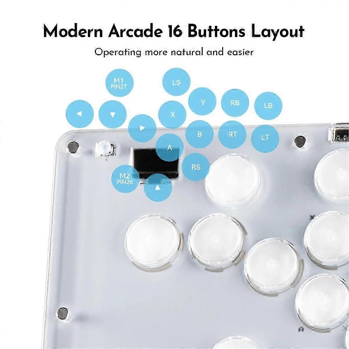 12keys Arcade Joystick Leverless Controller Street Controller for PC/ //Switch Fighting Stick