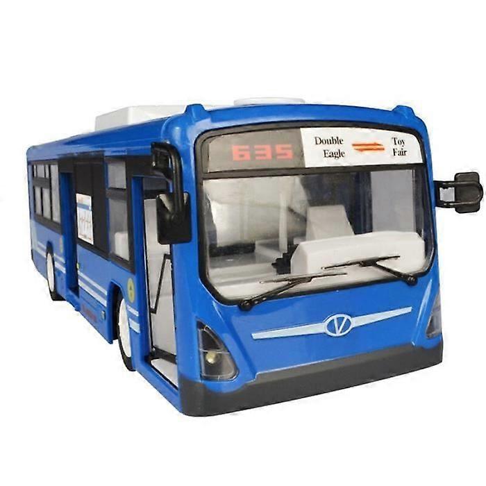 Blue - E635 RC Car, 2.4G Bus, Realistic Sound and Light, Remote Control, City Express, High Speed, Func