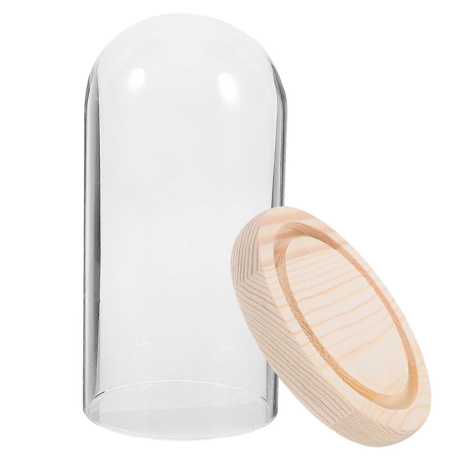 Cylindrical Glass Dome With Base For Decorative Dust Protection 2Pcs Suitable For Home Or Office Settings