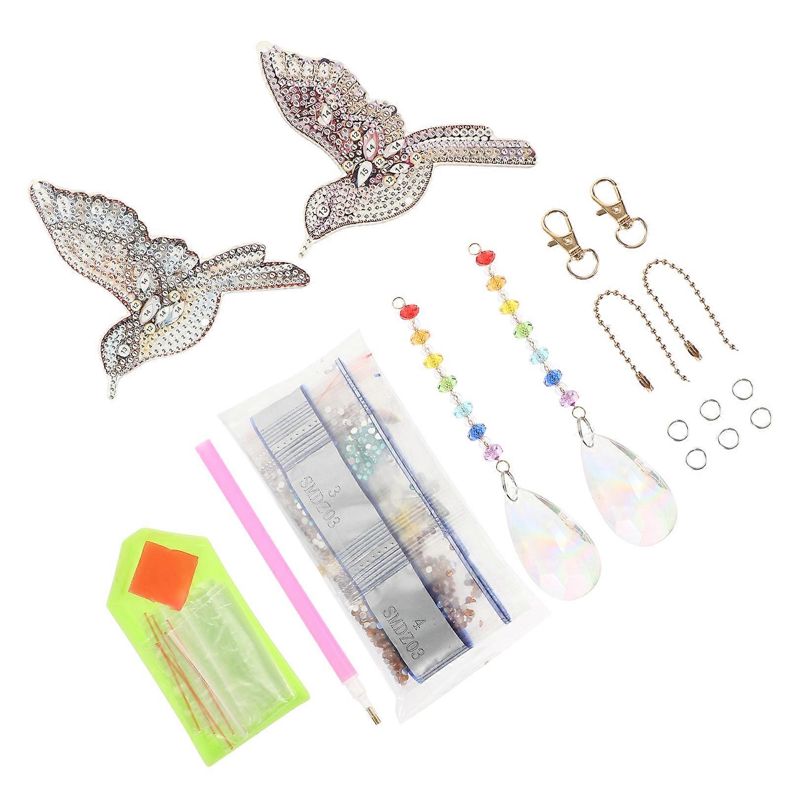 Diamond Drawing Pendant Wind Chime Decoration Double-Sided 1Set for DIY Use