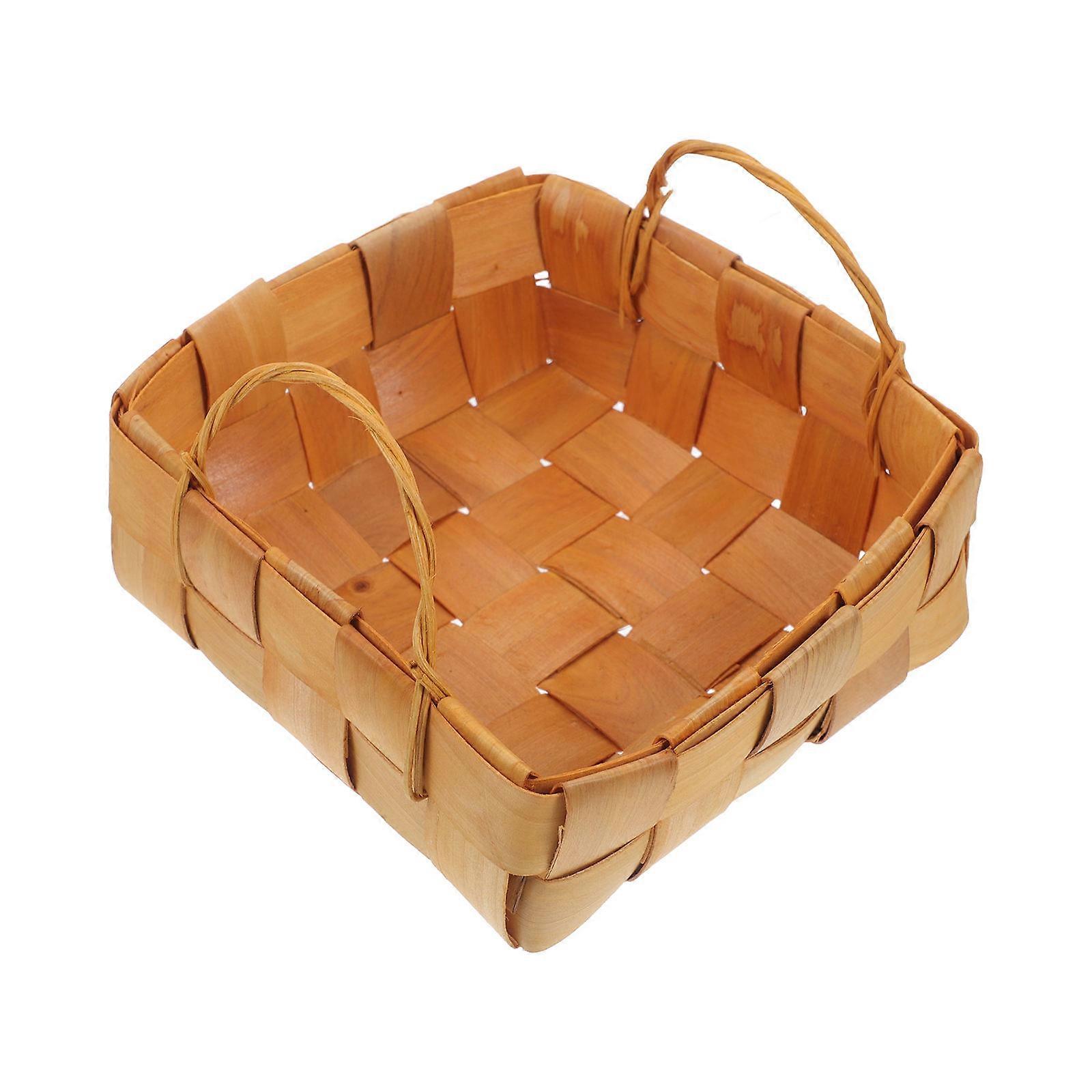 Multipurpose Woven Basket For Home Decoration And Picnics Finished In Khaki Color 1PC
