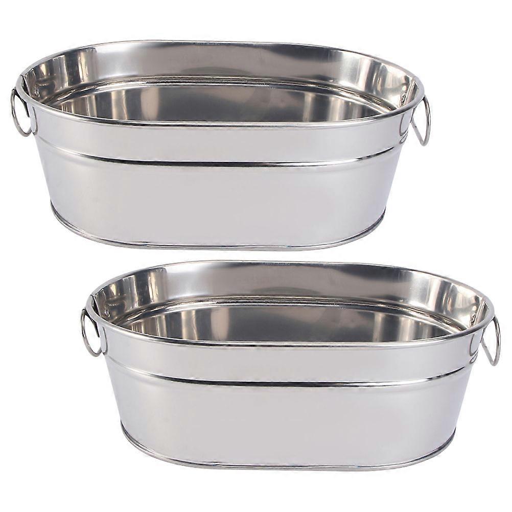 8Pcs Seafood Barrel for Storage Silver Practical Snack Buckets