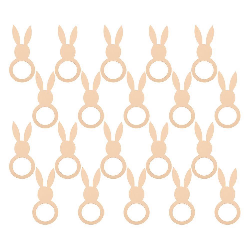 Rabbit Napkin Holders 100 Pcs Wooden Design For Easter Festive Occasions Featuring Natural Material