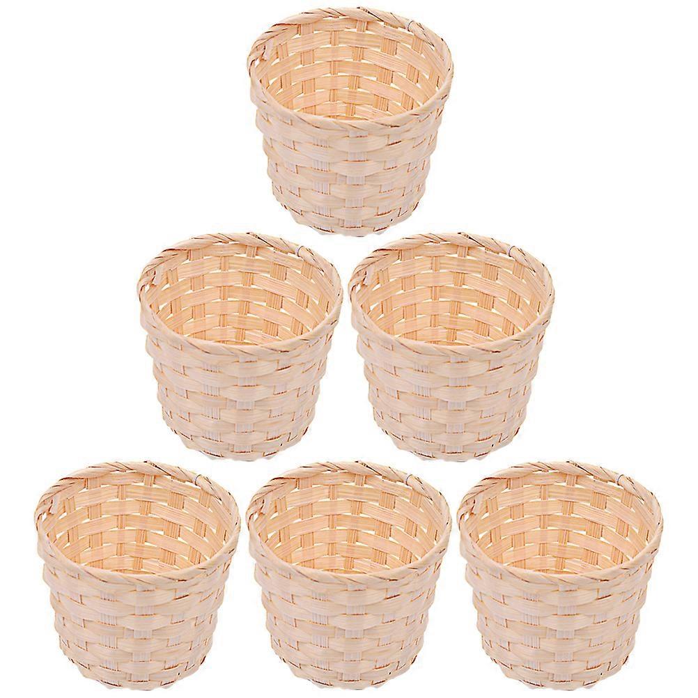 Compact Mini Baskets Bamboo Woven Baskets for Storage 18Pcs Beige