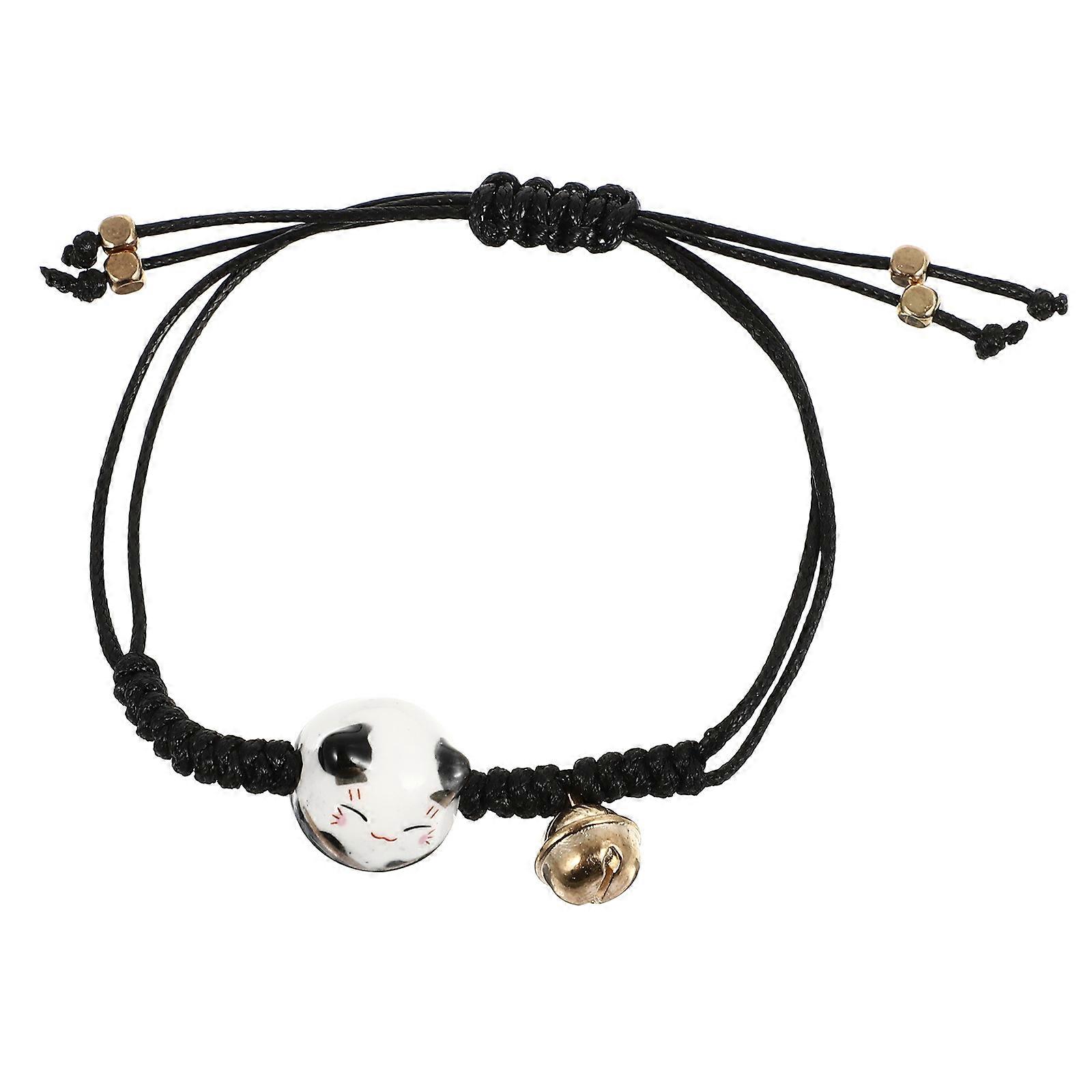 Kitten Braided Cat Bracelet Hand String for Friends 3Pcs Black Style
