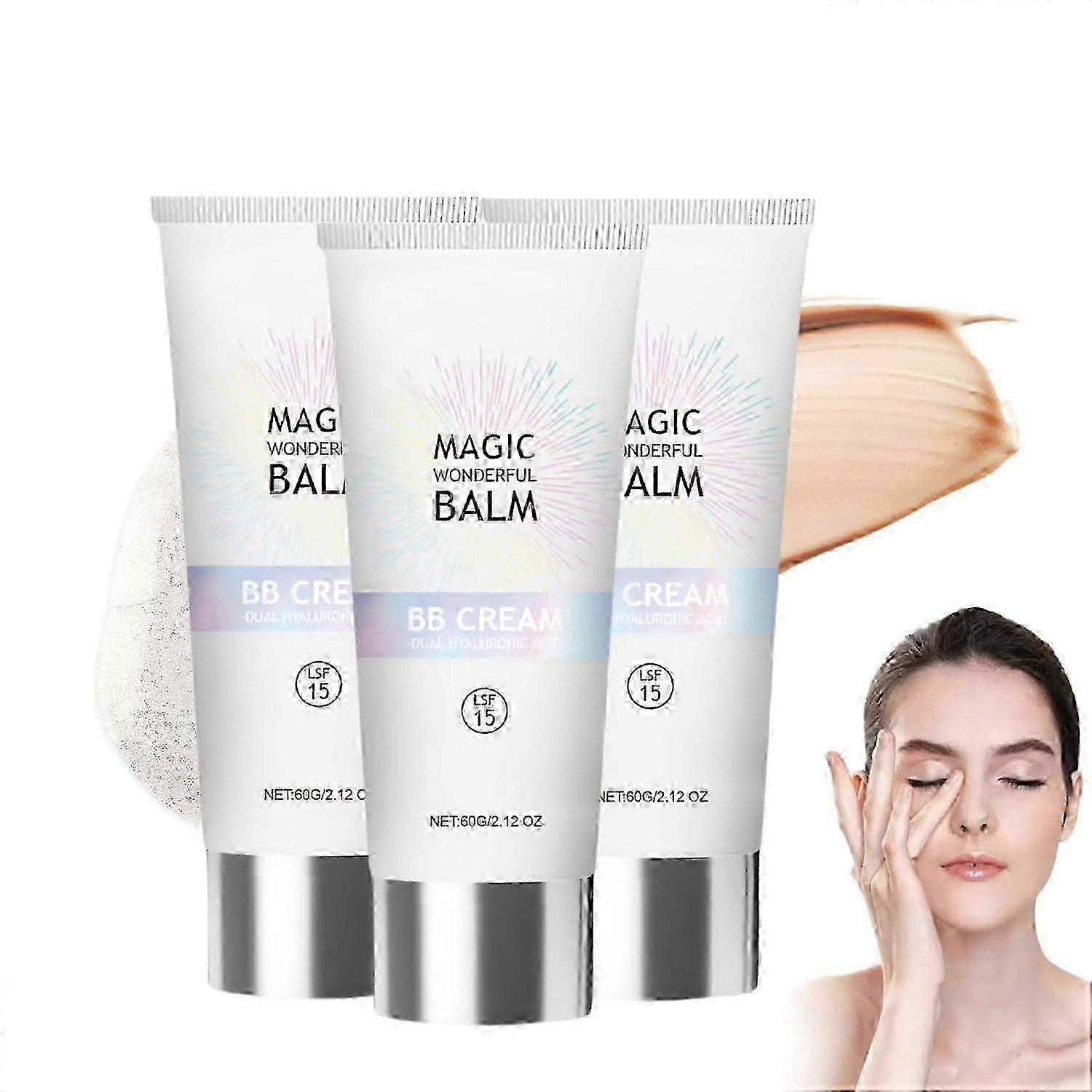 Magic Wonderful Face Balm, Magic Wonder Balm, Anti-Ageing Tinted Day Cream with SPF 15, Moisturising and Skin Tone Adjusting BB Cream