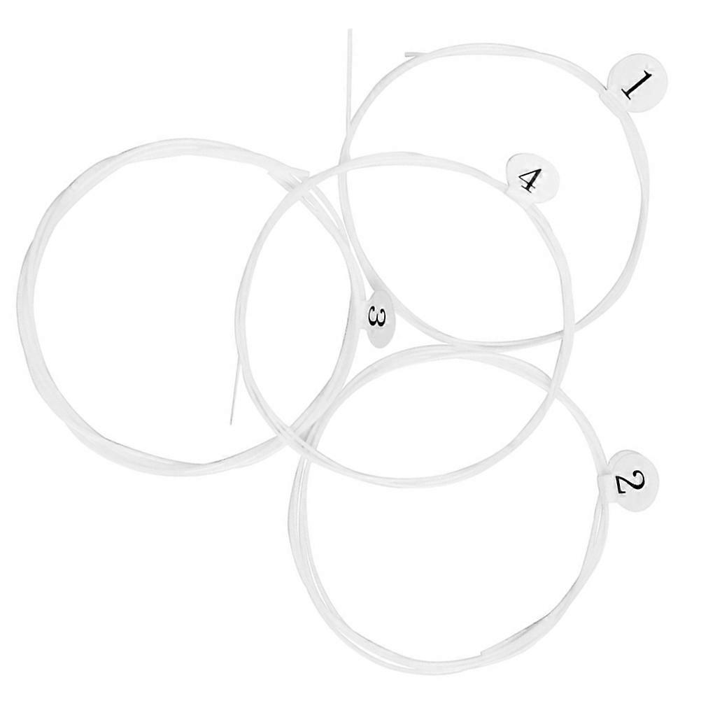 4Pcs Nylon Ukulele String Accessory for Instrument Replacement White
