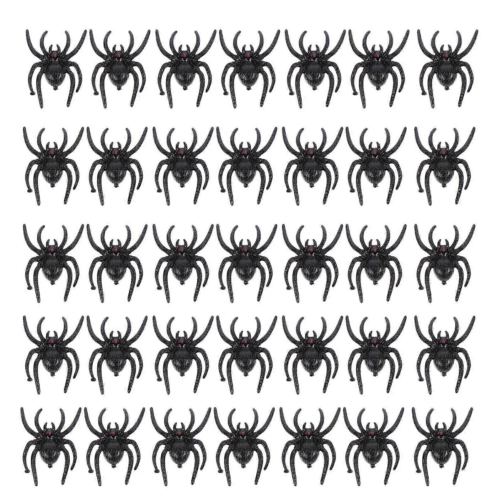 Durable Halloween Decoration With Realistic Black Spider Shape For And Parties Size 3.7x3.5cm 50Pcs