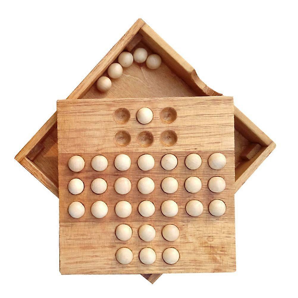 Wooden Board Game Single Chess Peg Classical Intelligence Toy Learning present for Families Friends Adults Large Groups and Board Game Enthusiasts