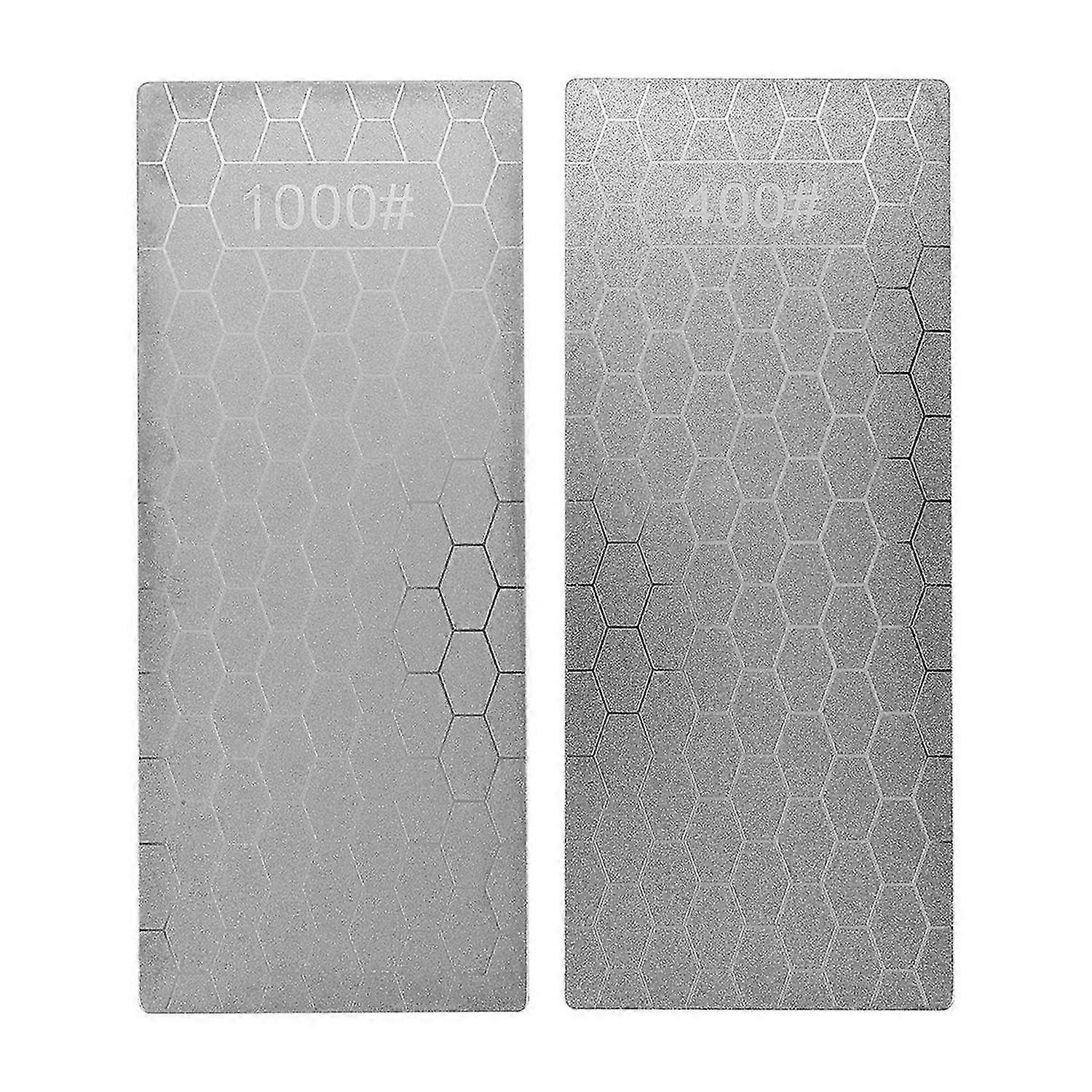 2PCS Diamond Sharpening Stone, Whetstone Honeycomb Surface Diamond Sharpener Plate with Non-Slip Bas