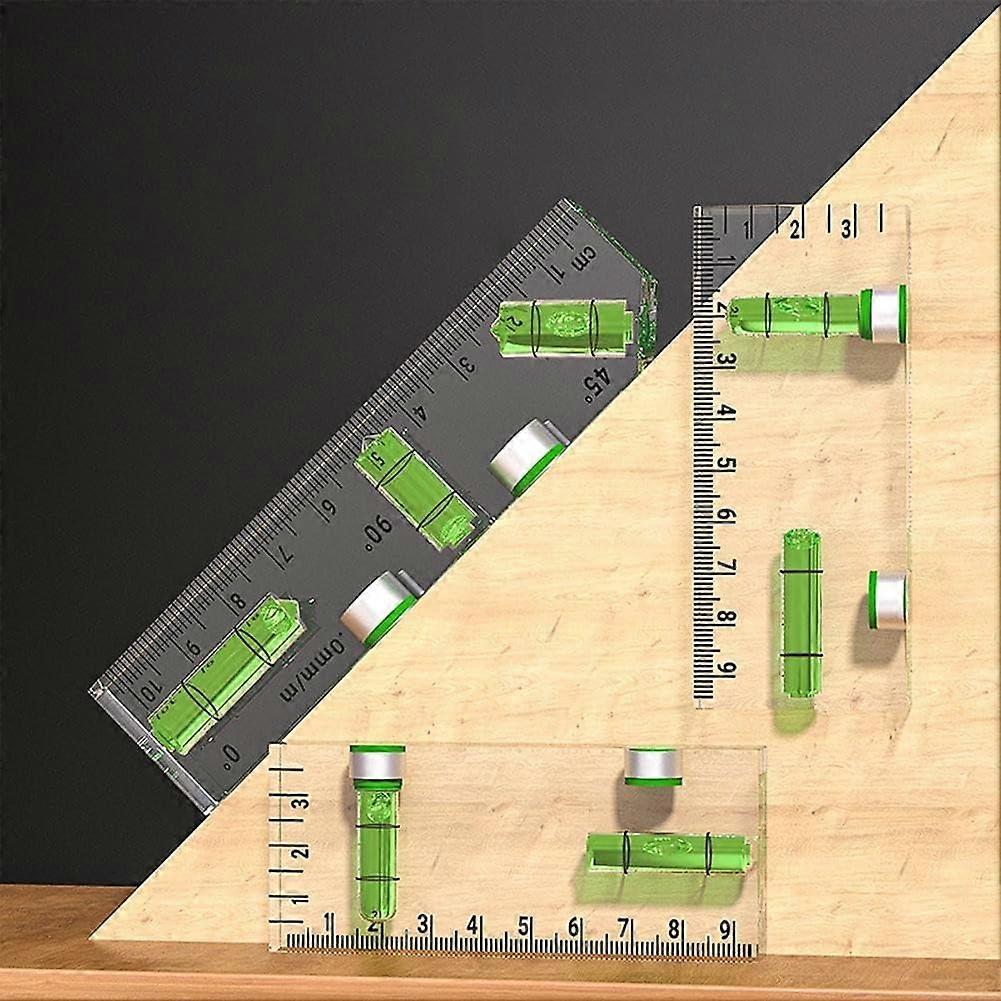 Acrylic Mini Level Ruler With Magnetic Base 45 Degree Horizontal Vertical Leveling Model 954014MM