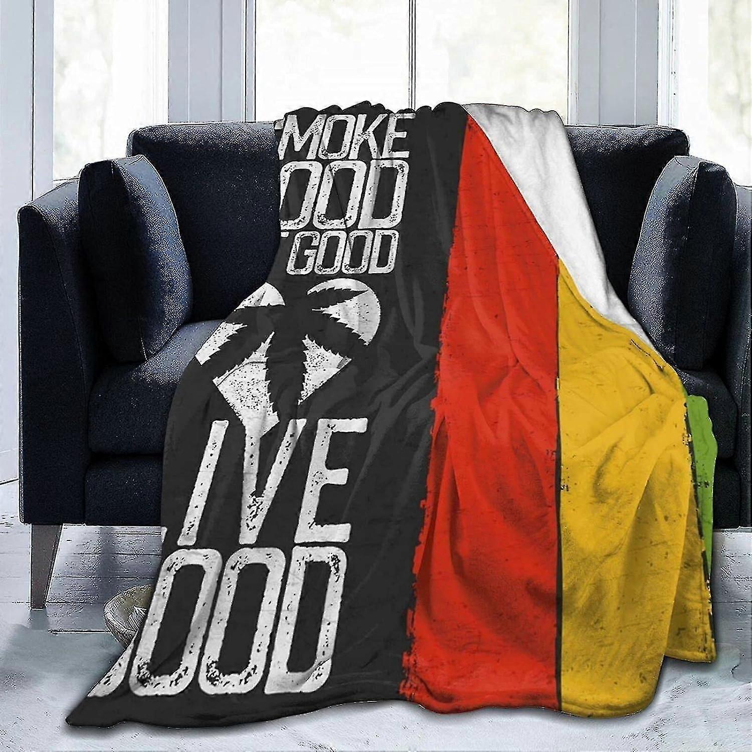 Cobertores e mantas - Cobertor de lã Good Rasta Colors, cobertor de lã micro ultramacio para sofás de quarto, cobertores e mantas