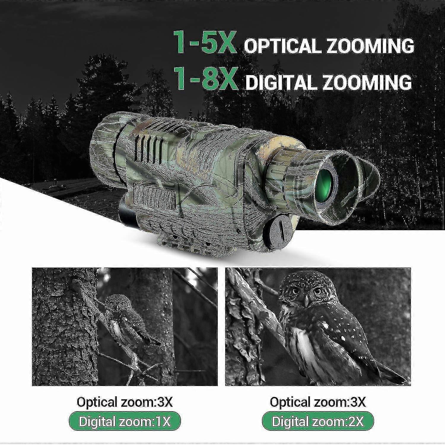 Night Vision Monocular, uppladdningsbart infraröd digitalt teleskop för annons