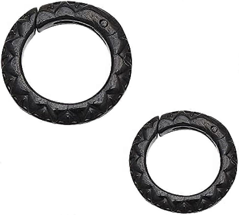 2pcs Gunmetal Spring Gate Rings Stainless Steel Snap Clasps Buckle Round Carabine Snap Clasps Inner 12 15mm