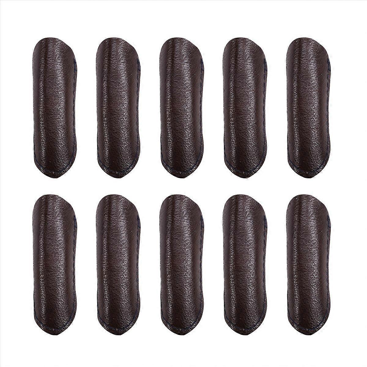 Leather Finger Protector Finger Thimble Guards Tools,Half Pack Brown