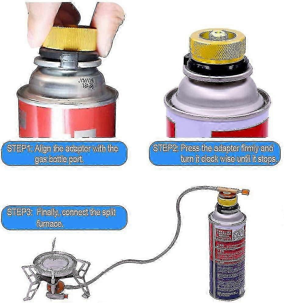 2 מארז מתאם גז מחנאות כיבוי אוטומטי למיכל בוטאן להברגת מחסנית