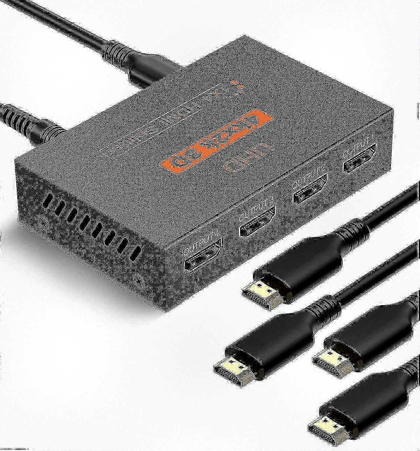 High-Quality HDMI Splitter 1 Input 4 Output, 4-Way HDMI Distribution, Supports 3D, 4K, 1080p, 1x4 HDMI Splitter