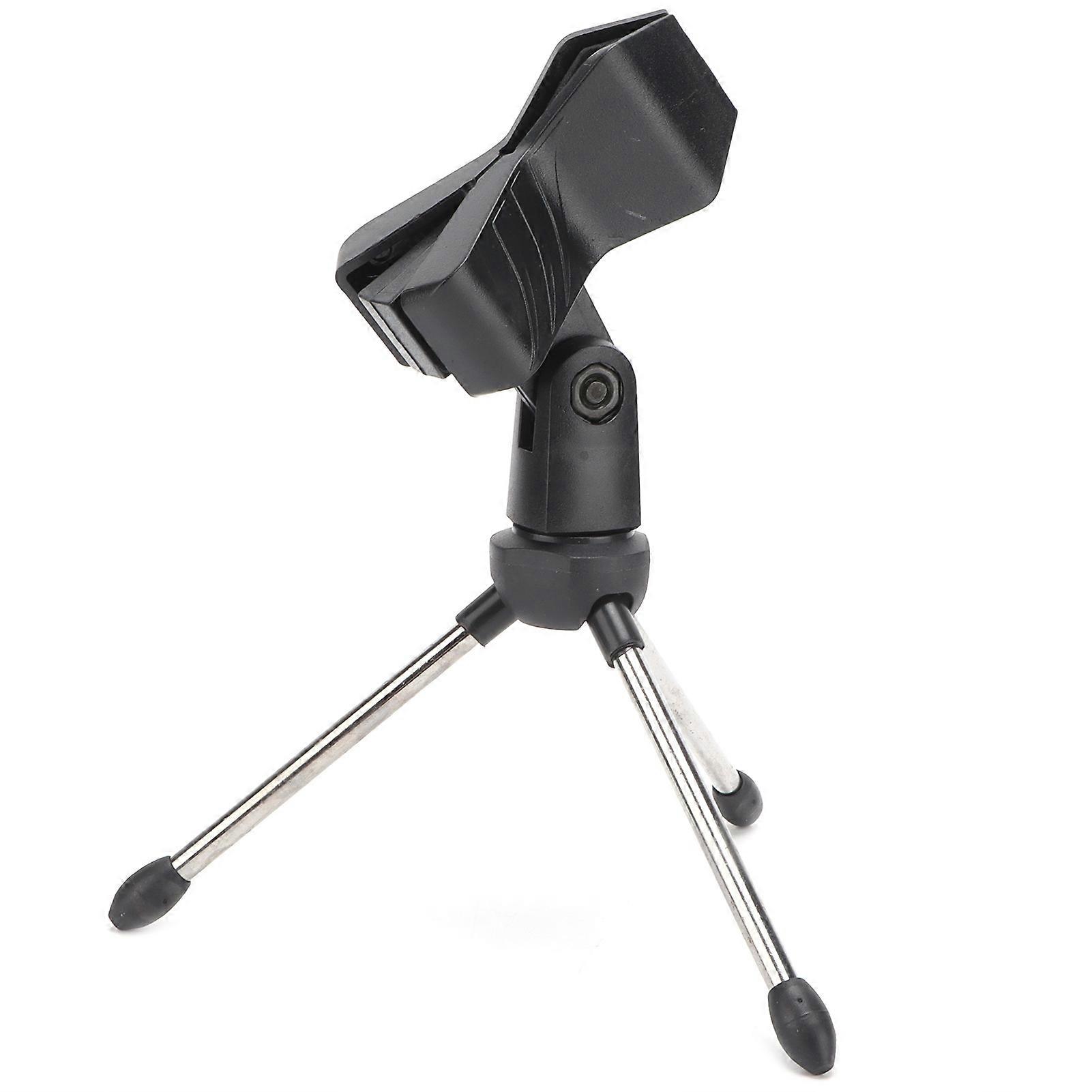 Desktop Mic Holder Microphone Stand Foldable Portable Angle Adjustable Tripod Bracket