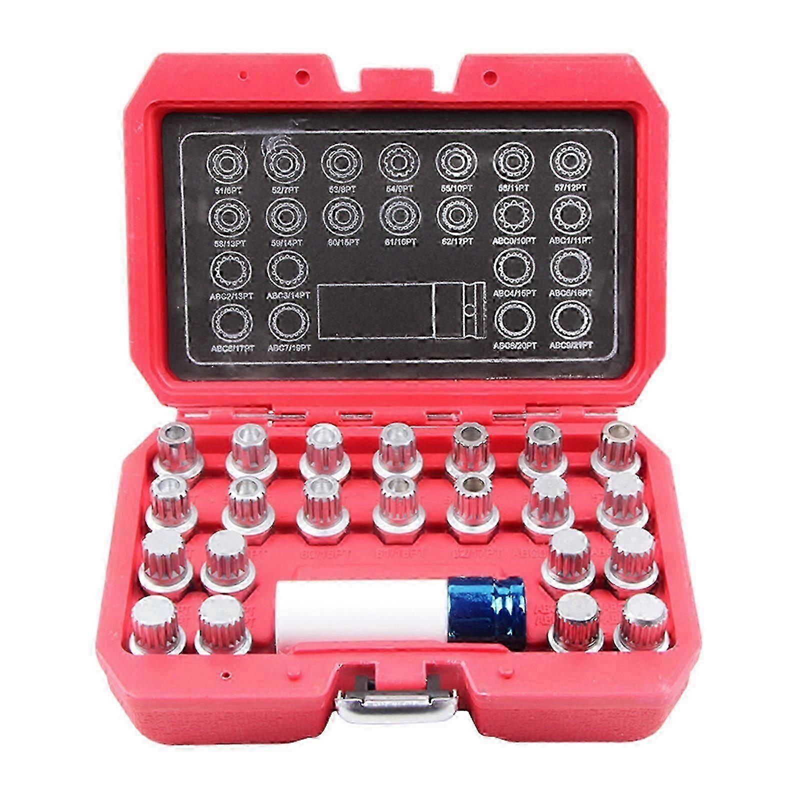 Multifunctional High Compatibility 23piece Portable Wheel Lock Nut Removal Tool Antitheft Screw Removal Set For Easy Use