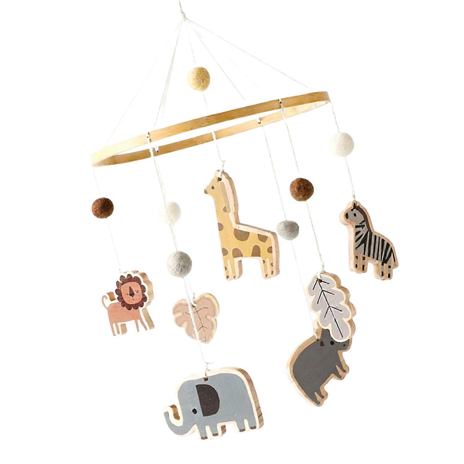 Baby Bed Mobile Forest Animals Strong Construction Quiet Spin Function Infant Visual Development Toy Easy Installation Multicolor