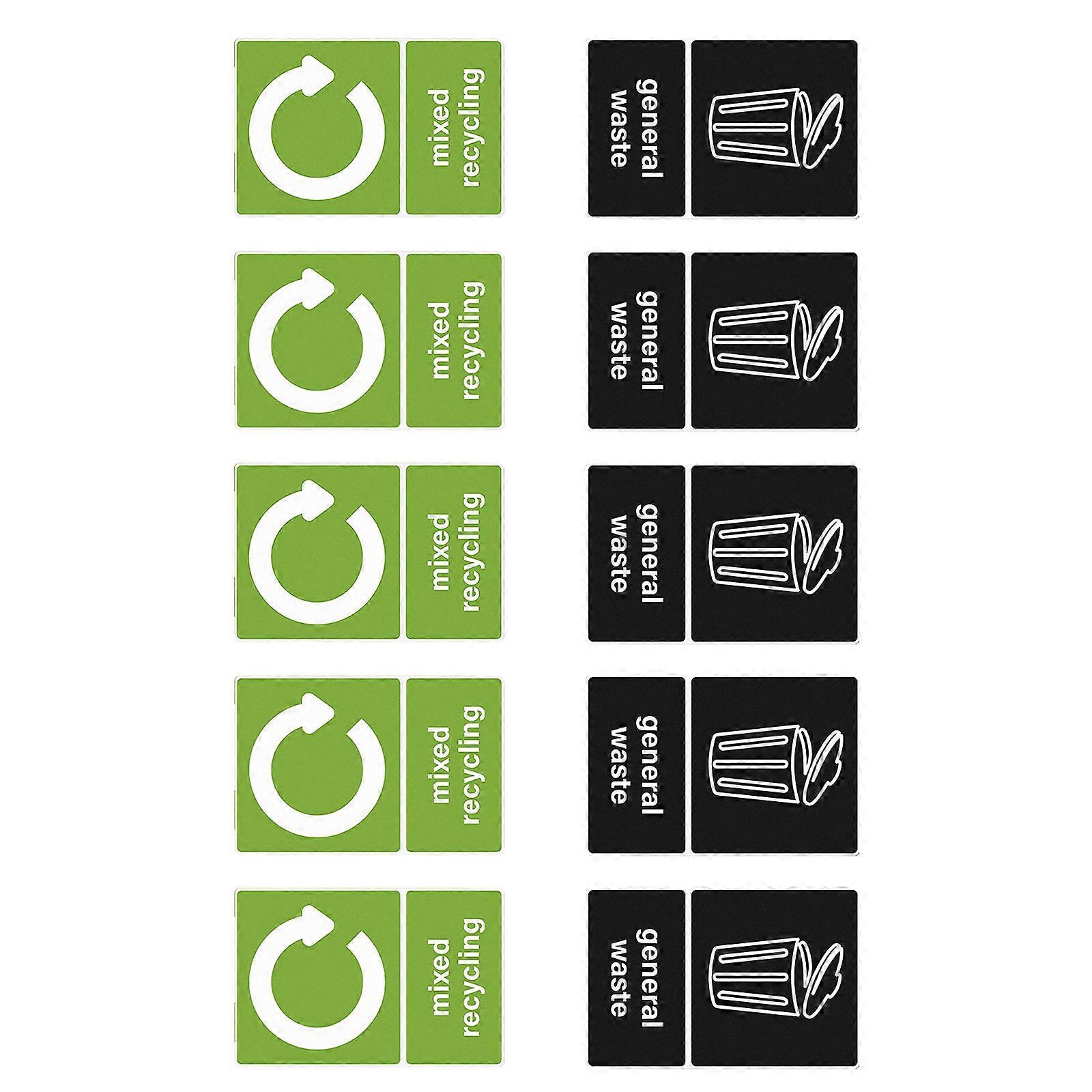 Recycle Identification Decals Recycle Sticker Easy Apply Stickers for Sorting Trash Efficiently Recycling Stickers Multicolor