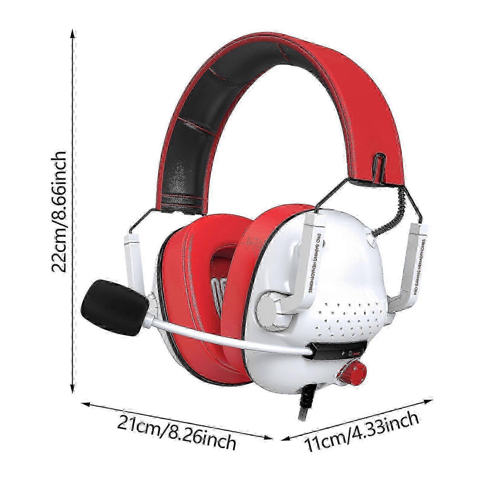 Gaming Headset Corded Headphones Computer 7.1 Surround Sound USB Headset with Microphone for Laptop Streaming for PC Red