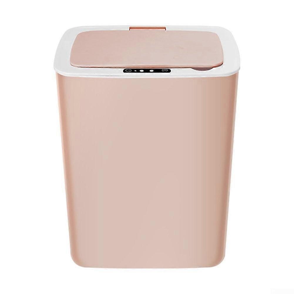 Trash Can Infrared Sensor, 14Liter Capacity Automatic Kitchen Waste Bin With Seal Lock, Pink