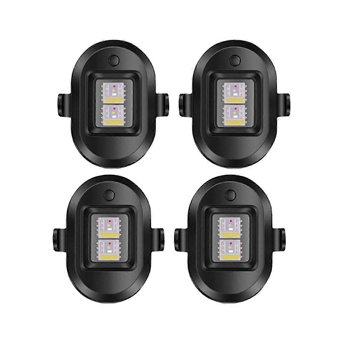4 Pcs Universal Strobe Warning Light Usb Rechargeable Led Emergency Lights Drone Night Strobe Lamp