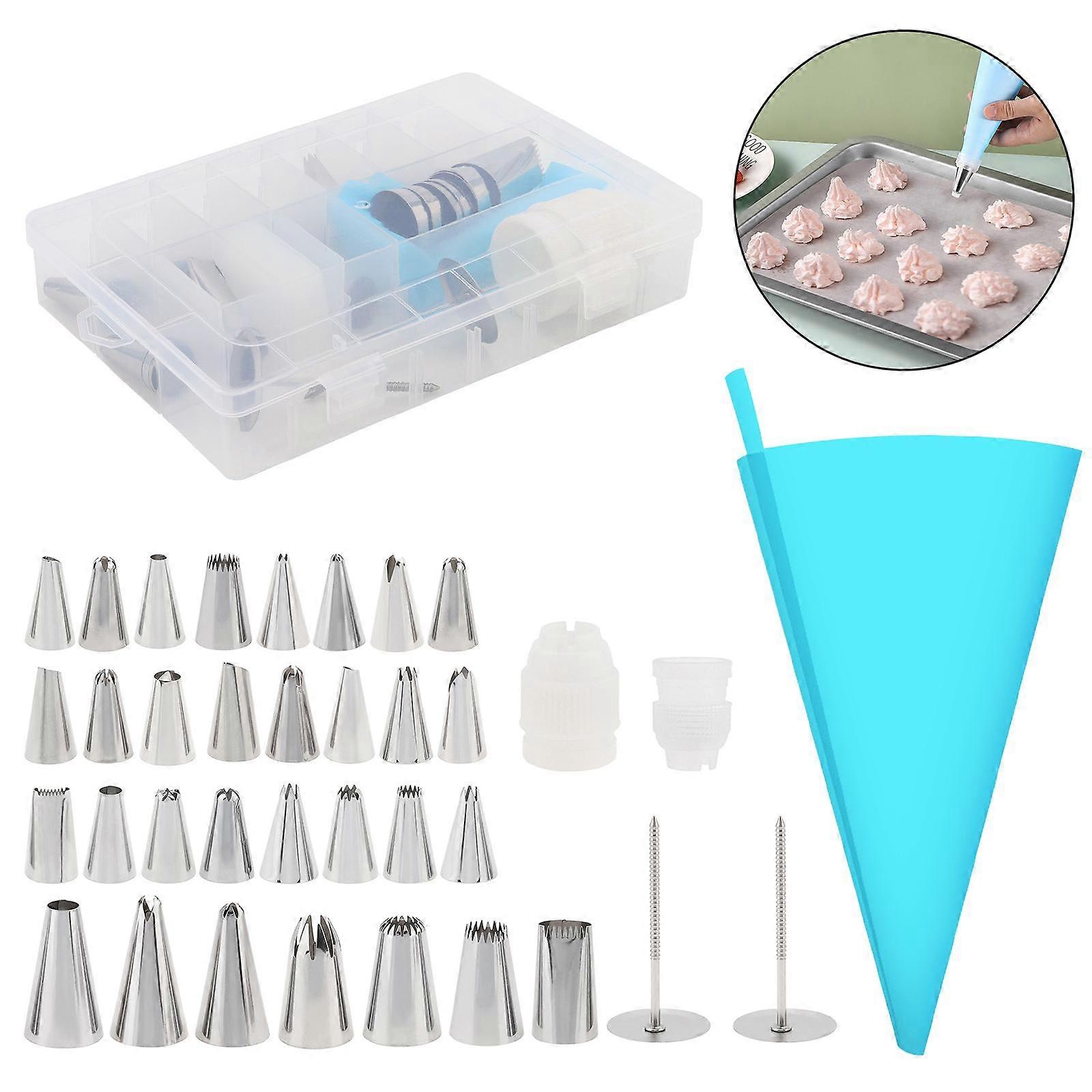 Stainless Steel 36 Piece Cake Decorating Nozzles Multi Shape Tips Set