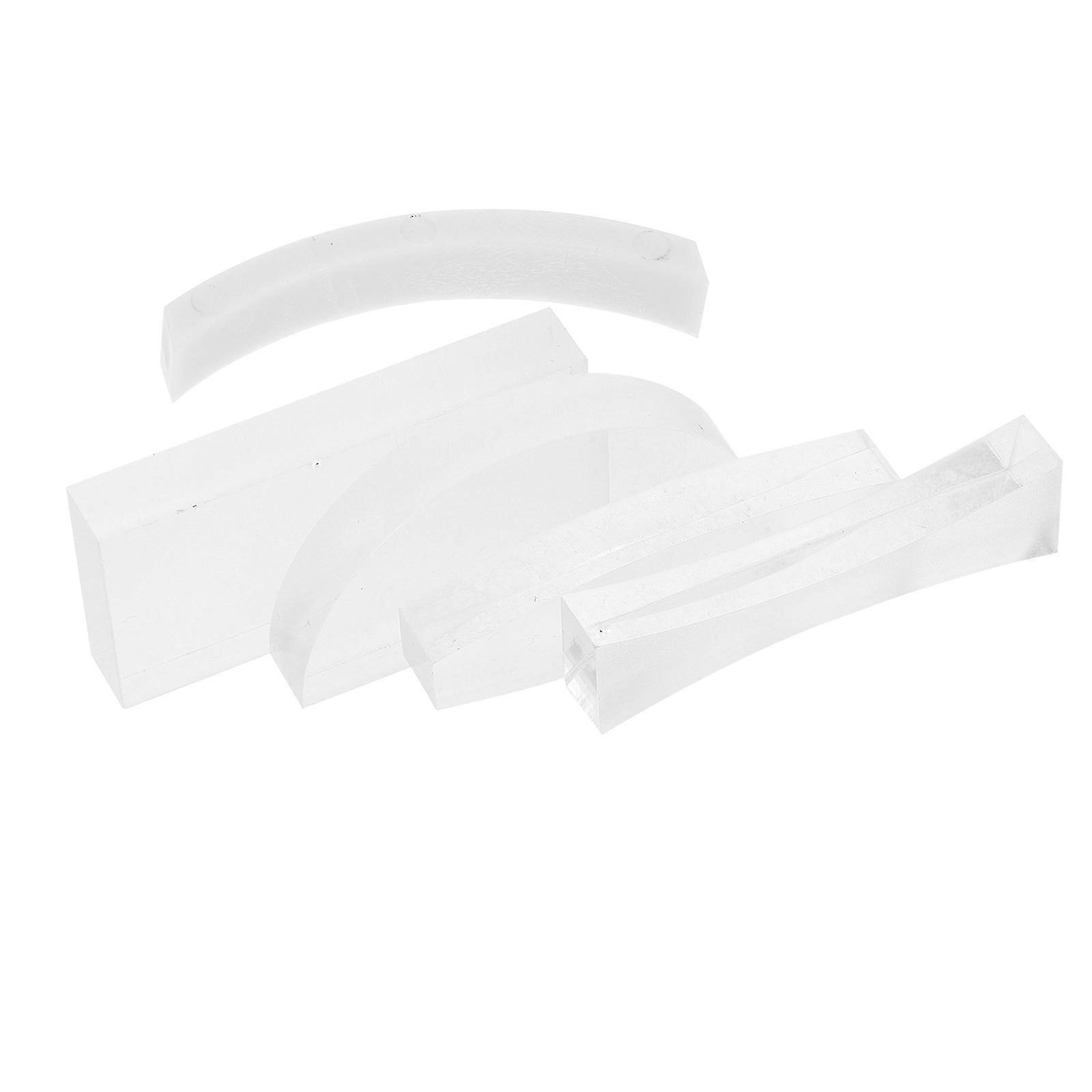 Optical Lens Experiment Set Acrylic Convex Concave for Physics 5Pcs