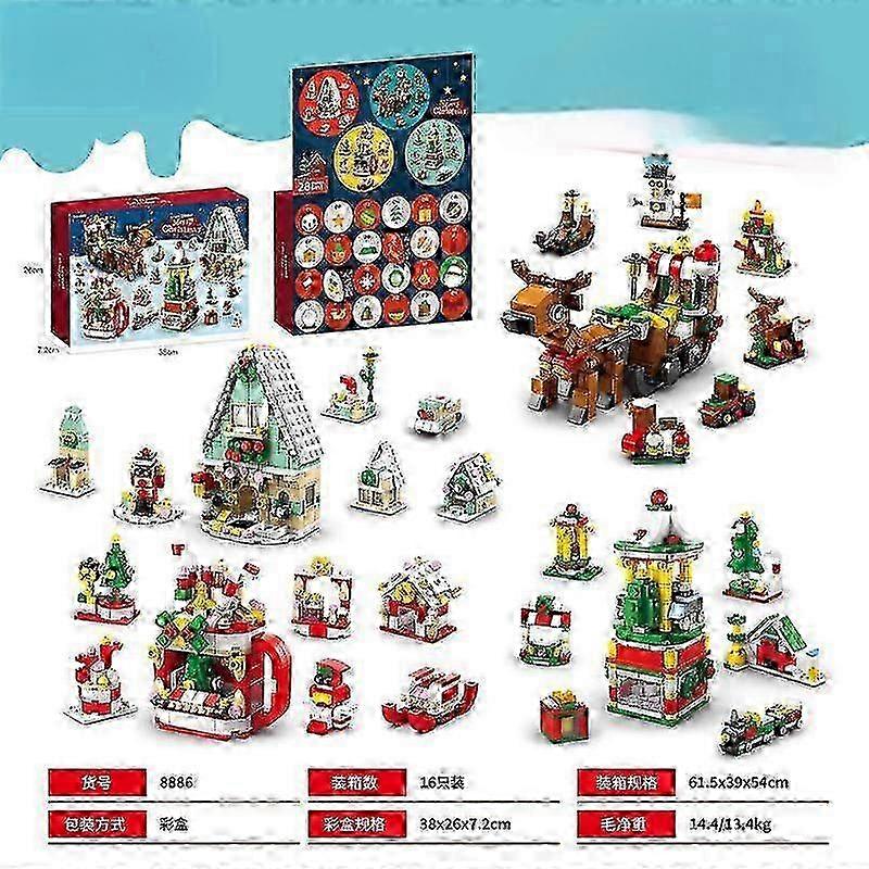 Christmas Building Blocks Advent Calendar for Kids with Santa Claus