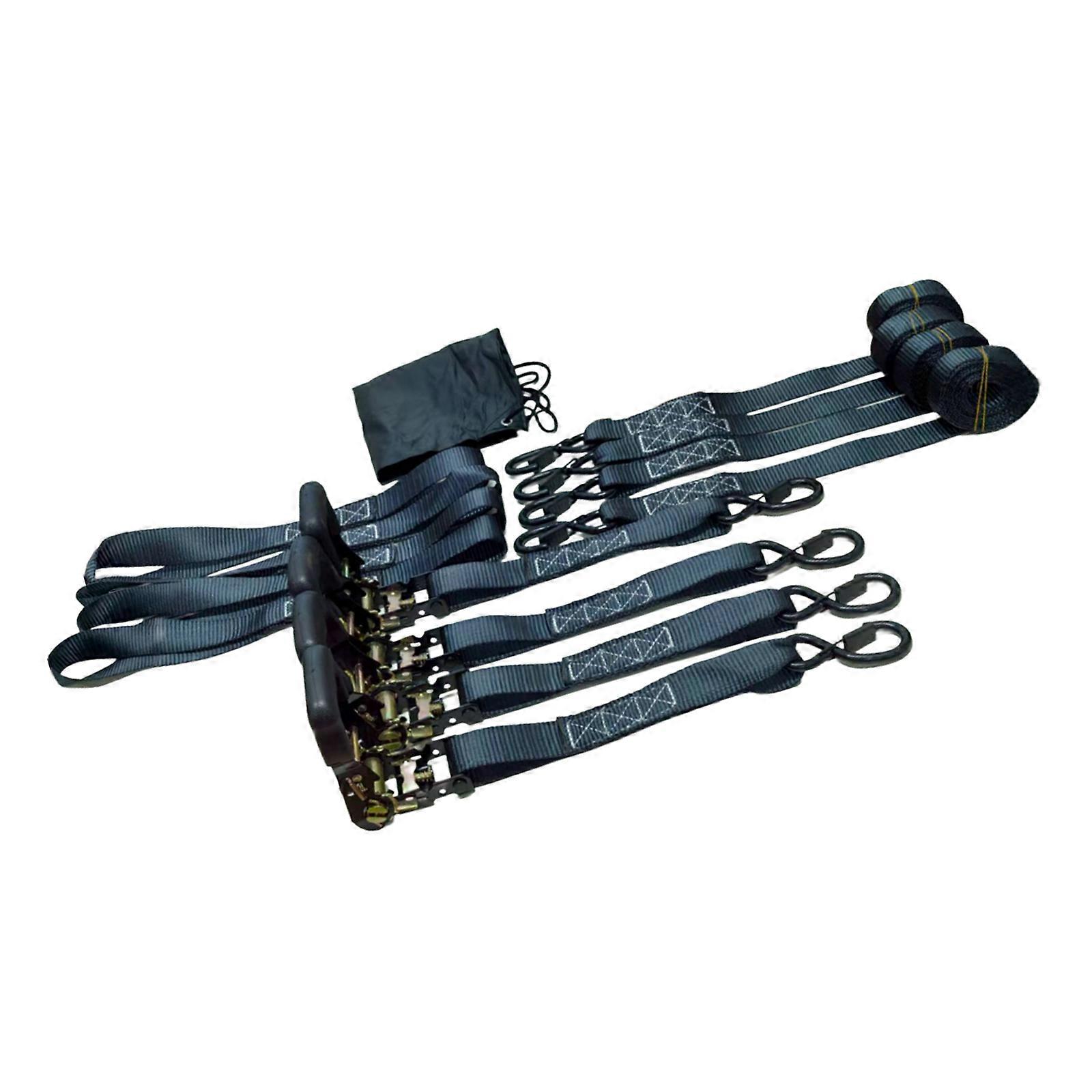 Multipurpose Ratchet Tie Down Set 2200Lbs Maximums Strength Polyester Cargo Straps For Transport Securing Multicolor