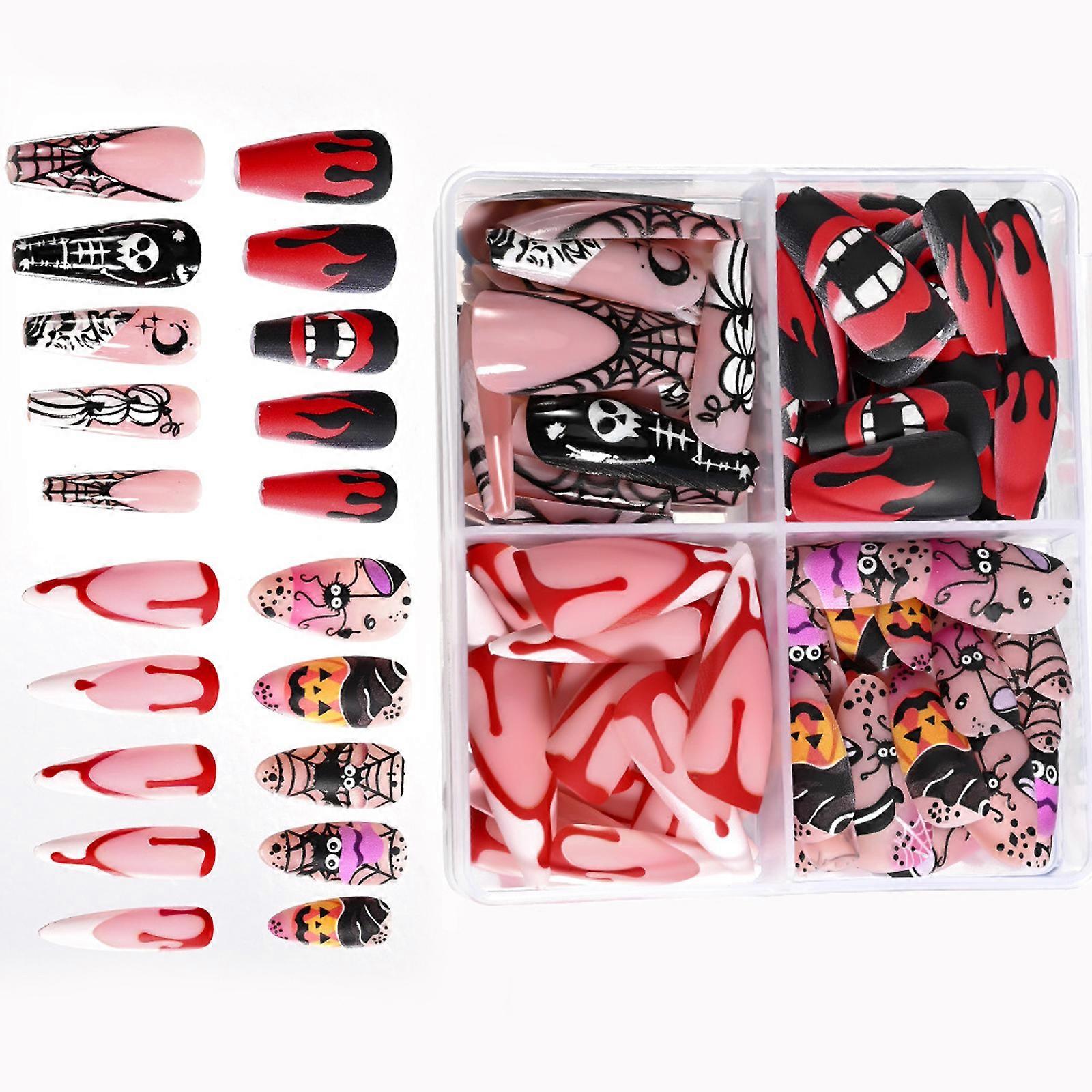 96 Part Halloween Unguis Transfers Not Toxic ABS Substance Immediate Persist Unguis Art With Bloodsucker Necromancer And Bat Designs Multicolor