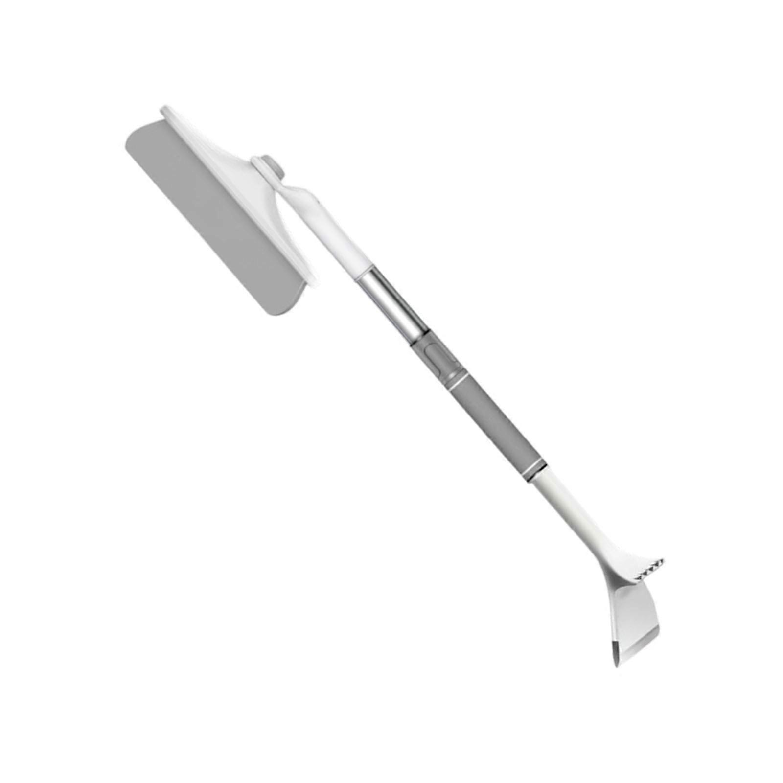 Ergonomic Handle Retractable Car Snow Shovel With Lightweight Aluminum Frame And ABS Blade Suitable For Compact Storage  Grey