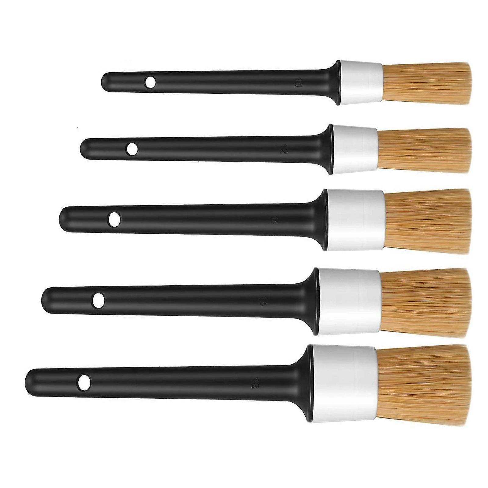Reusable 5Piece Vehicle Detailing Brushes Set Flexible Handle Deep Cleaning Narrow Gaps Dust Removal For Car Home Multicolor