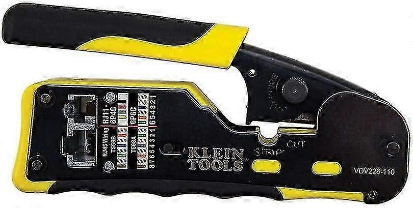 Tools A-vdv226-110 Pass Thru Rj45 Racheting Compact Crimp Tool, Yellow/black