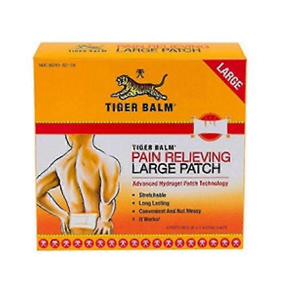 Patch Tiger Balm, grand format 8 x 4 pouces, 4 patchs (paquet de 6)